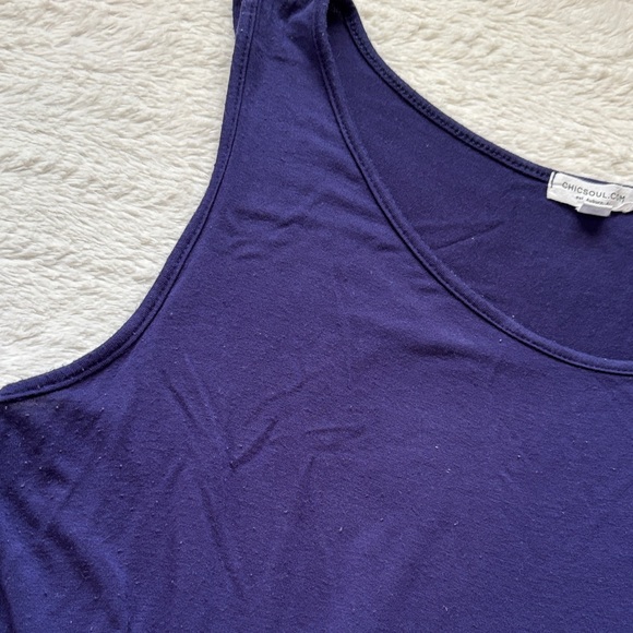 Women’s Navy Babydoll Tank Top Sleeveless - Picture 5 of 7